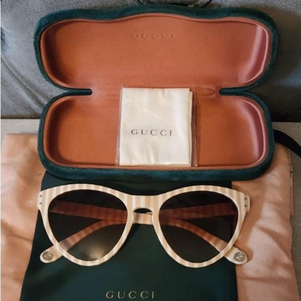 Gucci striped cat eye glasses